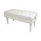 Steinhoven Piano Stool Concerto Leather, Polished White Duet Adjustable