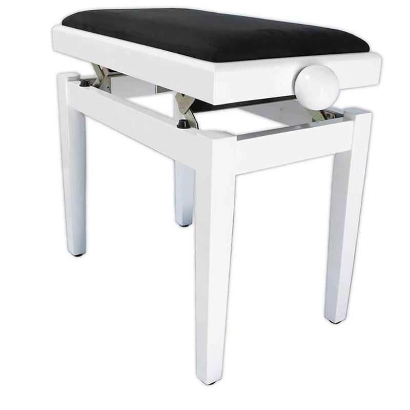 Steinhoven Piano Stool Legato, Polished White Adjustable