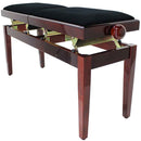 Steinhoven Piano Stool Legato Duet, Polished Mahogany Dual Adjust