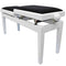 Steinhoven Piano Stool Legato Duet, Polished White Dual Adjust