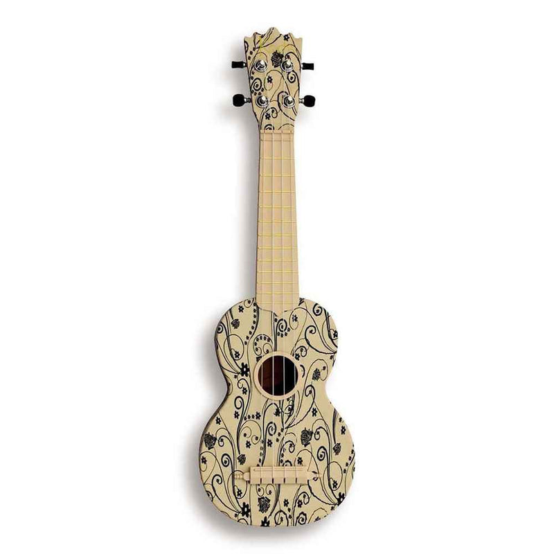 Koda Soprano Polycarbonate Ukulele Floral with white trim