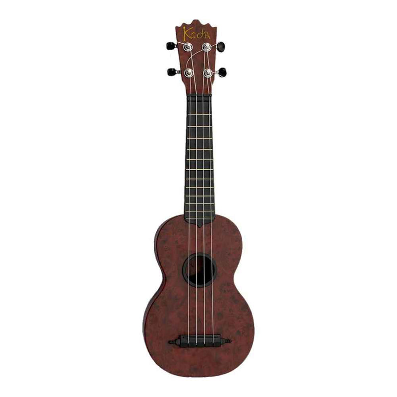 Koda Soprano Polycarbonate Ukulele Dark Walnut Burl Front