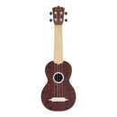 Koda Soprano Polycarbonate Ukulele Dark burl with white trim front