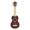 Koda Soprano Polycarbonate Ukulele Dark burl with white trim front